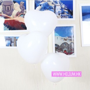白色 心形乳膠氣球